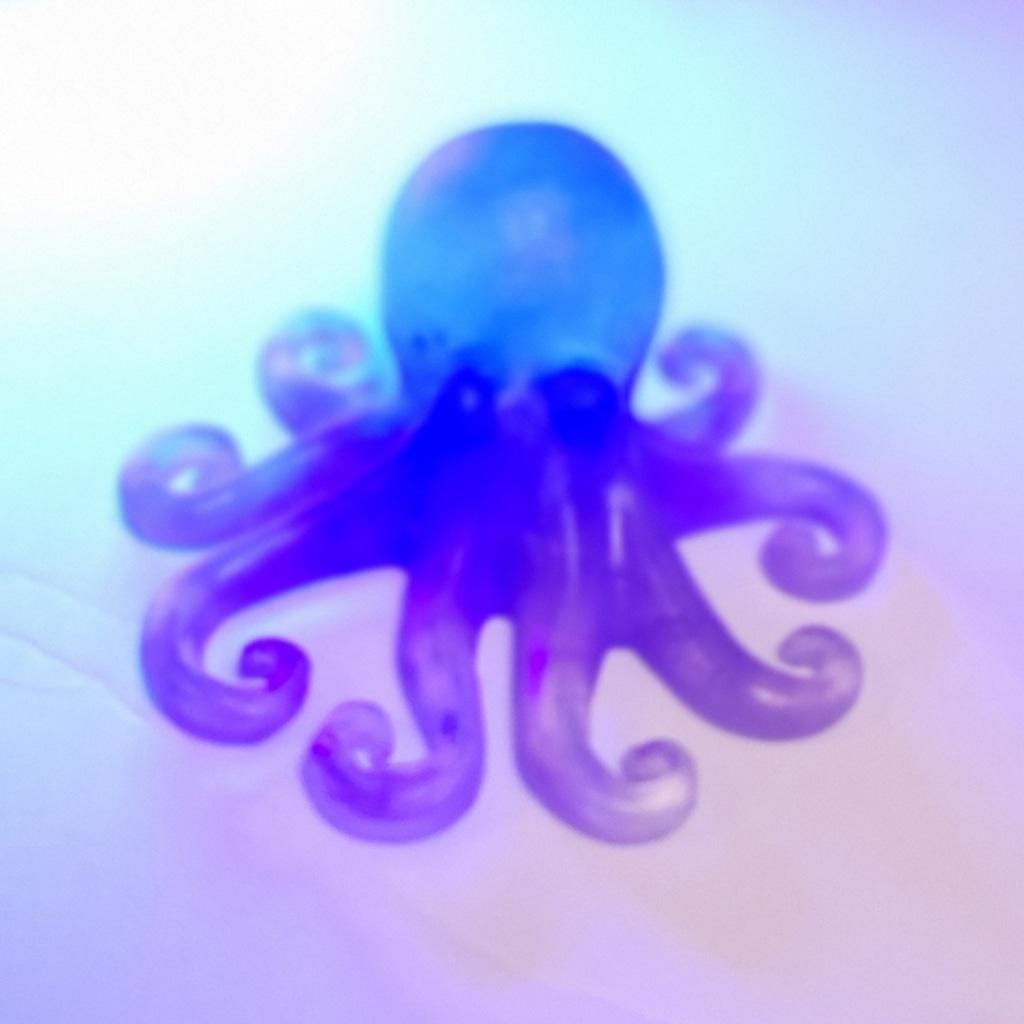 Resin Octopus Figurine Blue and Purple 5 Inch