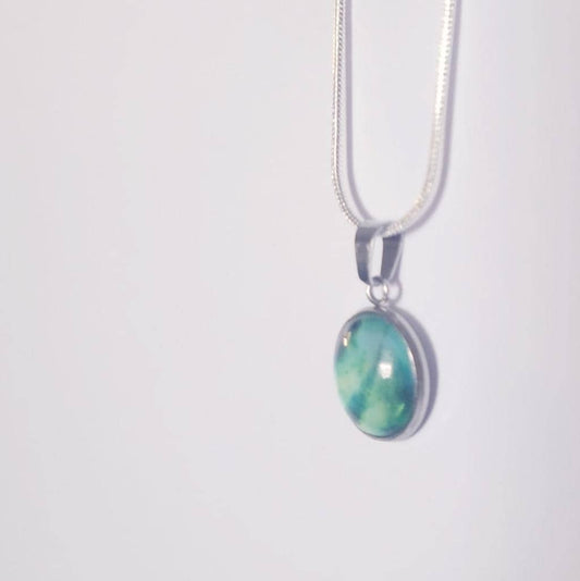 925 Sterling Silver nebula galaxy necklace