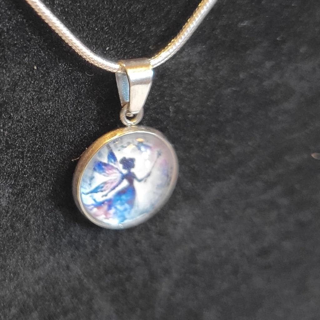 Hand crafted Fairy pendant necklace on 925 Sterling Silver chain