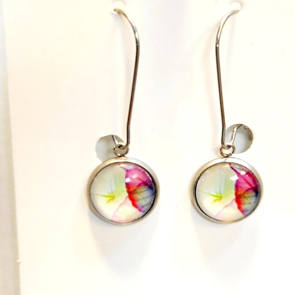 Floral Drop Earrings with Latch Back Closures