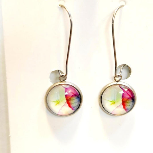 Floral Drop Earrings with Latch Back Closures
