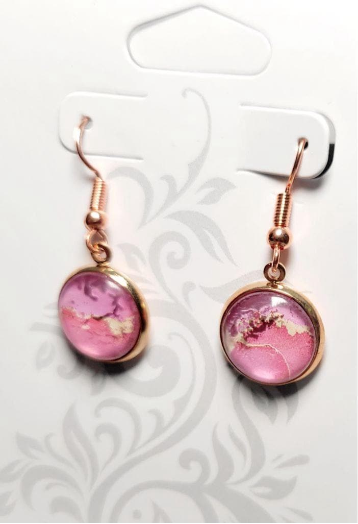 Artisan marbled dangle drop earrings