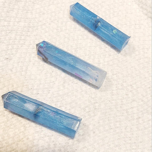 Blue Crystal Resin Pendants