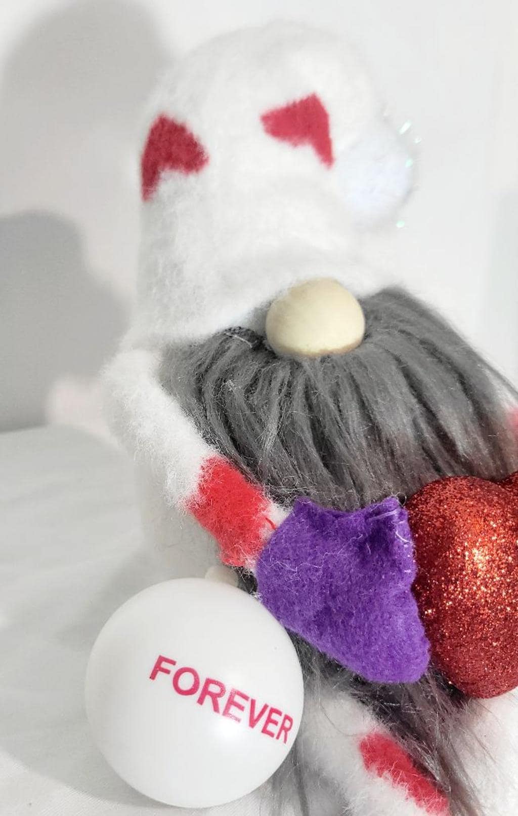 Hand crafted Valentine's Day Gnome with heart