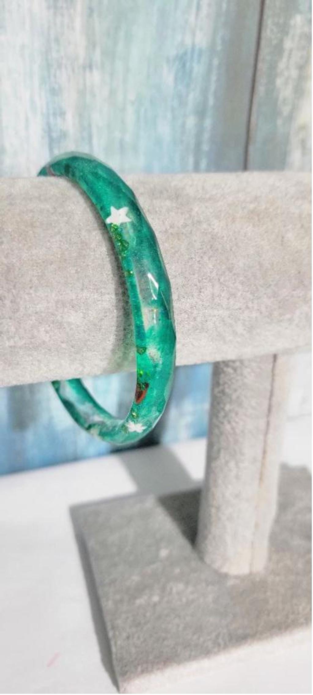 Handmade Christmas themed resin bracelet