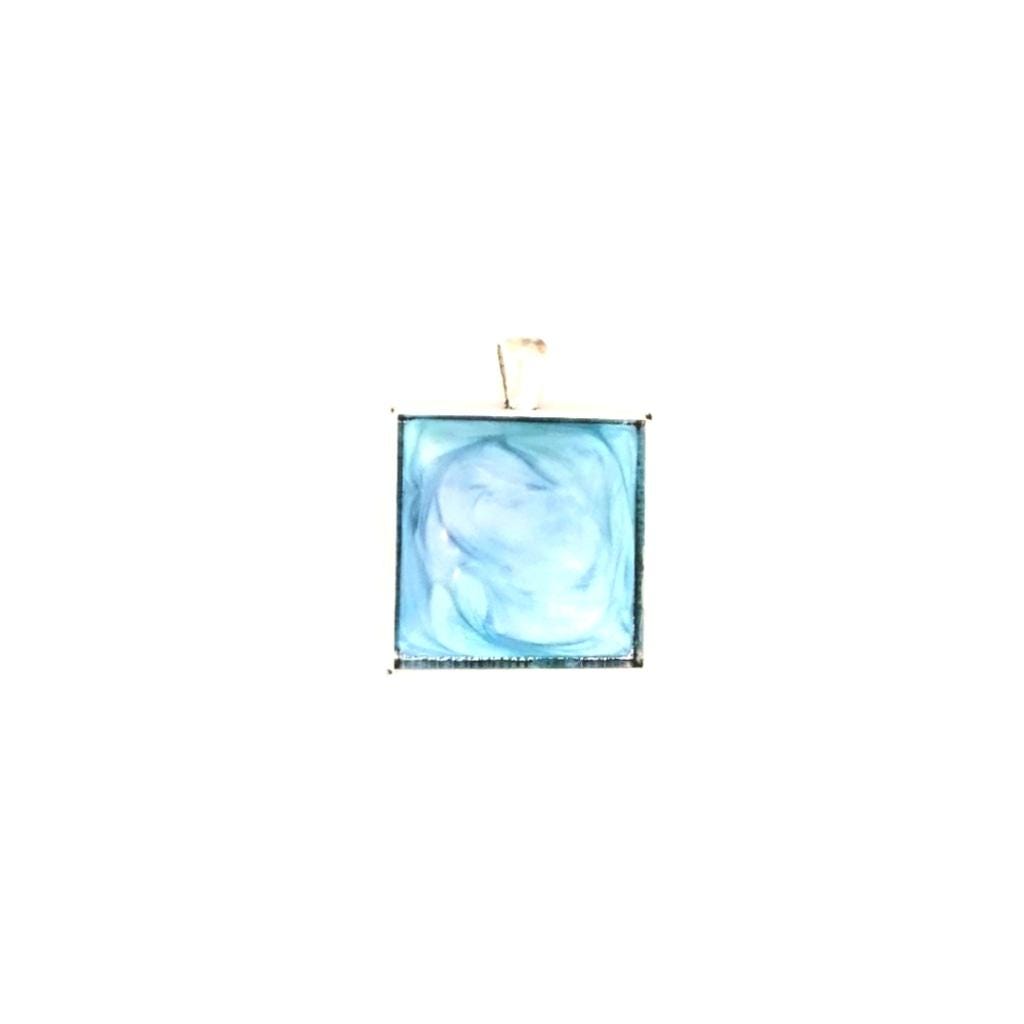Blue & green resin pendant