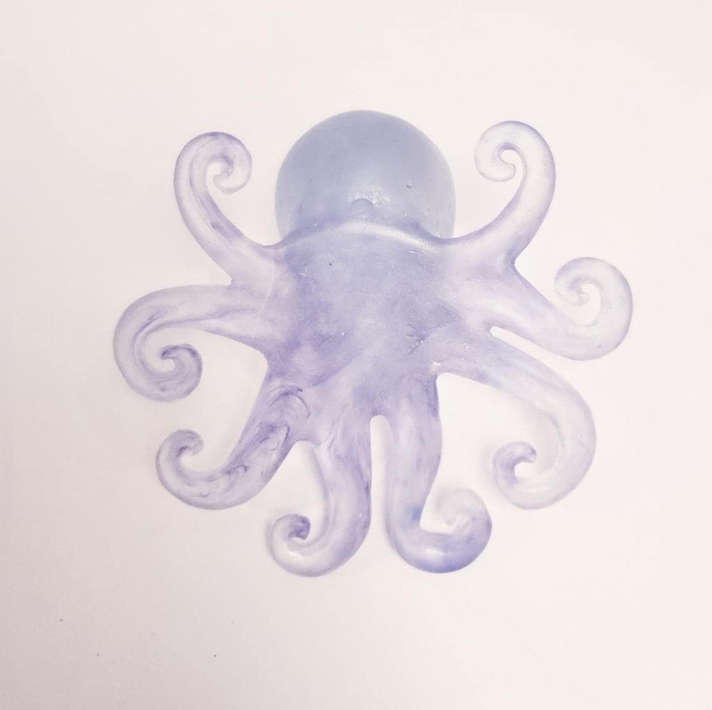 Resin Octopus Figurine Blue and Purple 5 Inch