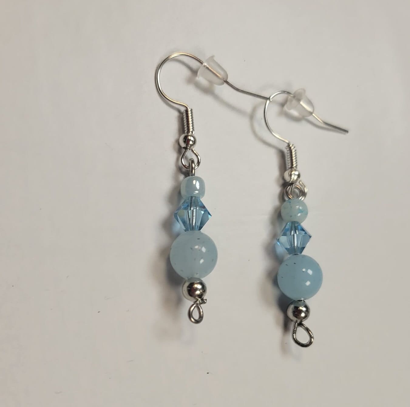 Glass bead hook drop pierced earrings