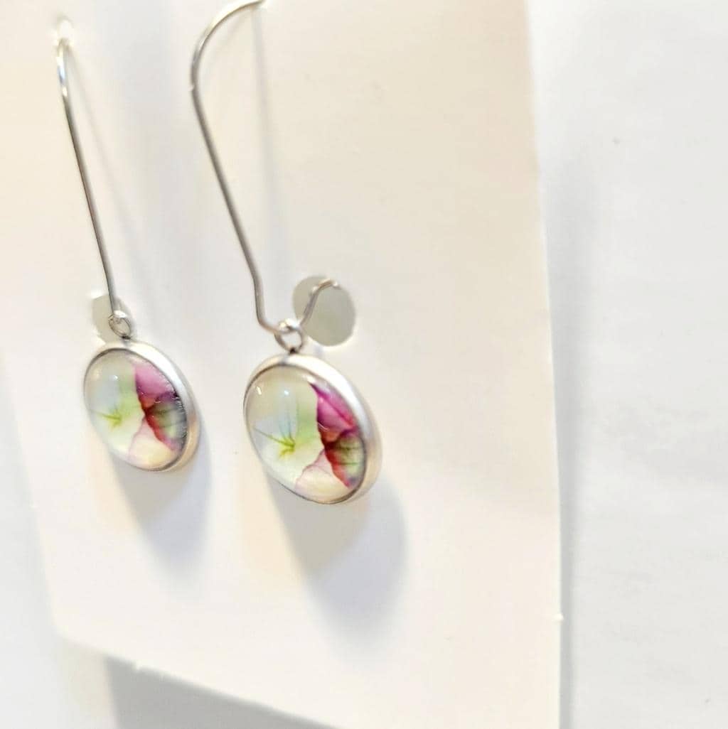 Floral Drop Earrings with Latch Back Closures