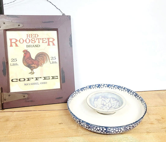 Vintage Tienshan Folk Craft Chip and Dip Server Set (11.5")