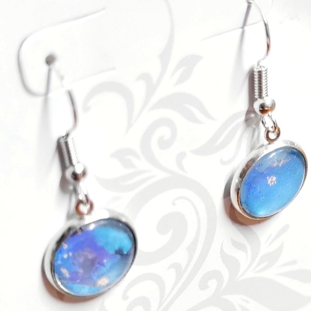 Artisan marbled dangle drop earrings