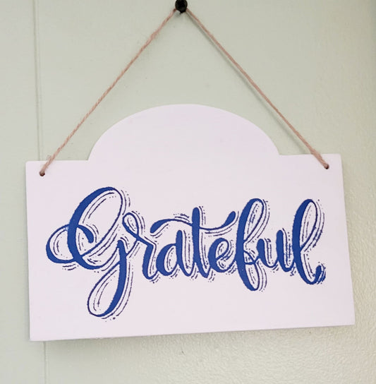 Grateful handpainted wood hanging wall art 6x8"