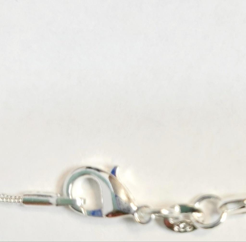 Dark blue crystal rhinestone 925 stamped sterling silver necklace