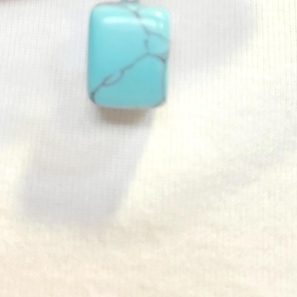 Natural Amazonite Crystal Cube Pendant Necklace