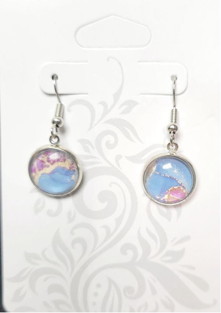 Artisan marbled dangle drop earrings