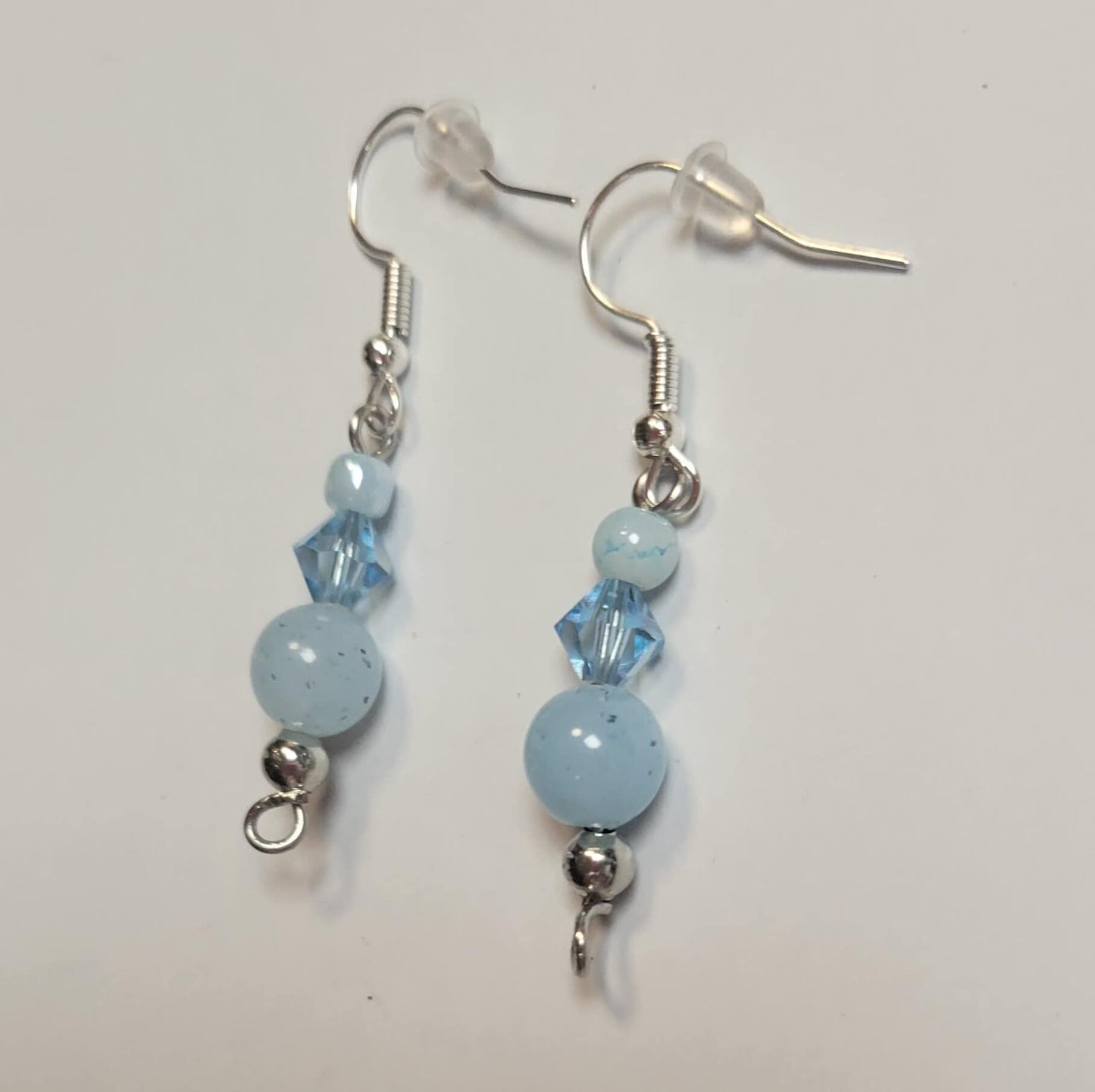 Glass bead hook drop pierced earrings