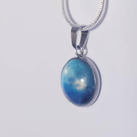 925 Sterling Silver nebula galaxy necklace