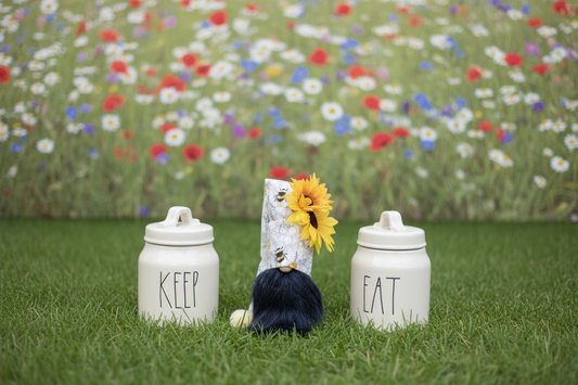 Bumble Bee Sunflower Gnome Tier Tray Home Decor