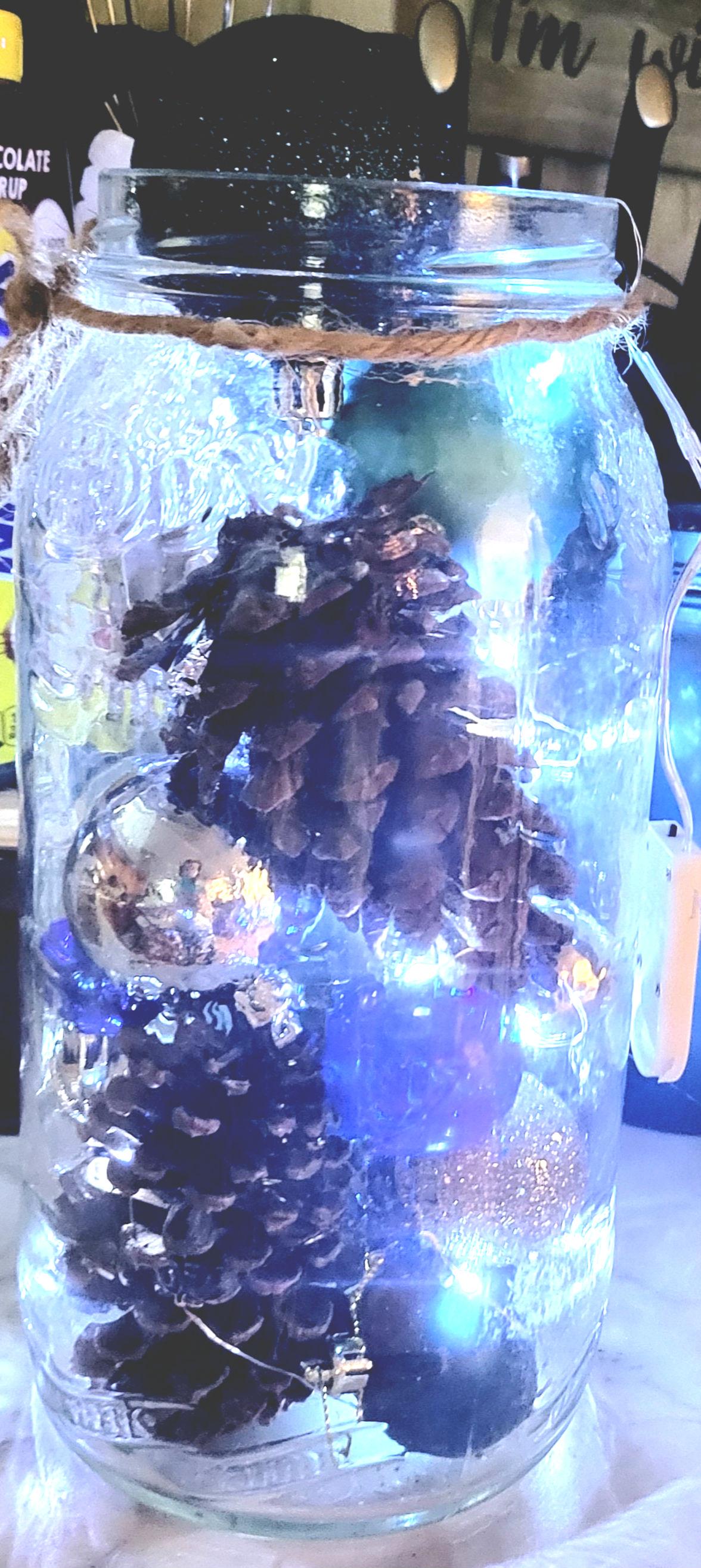 Holiday Christmas tabletop decor jar