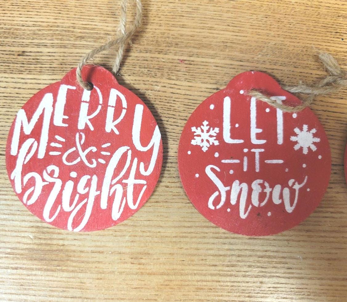 Handpainted Christmas ornaments 3" wood discs