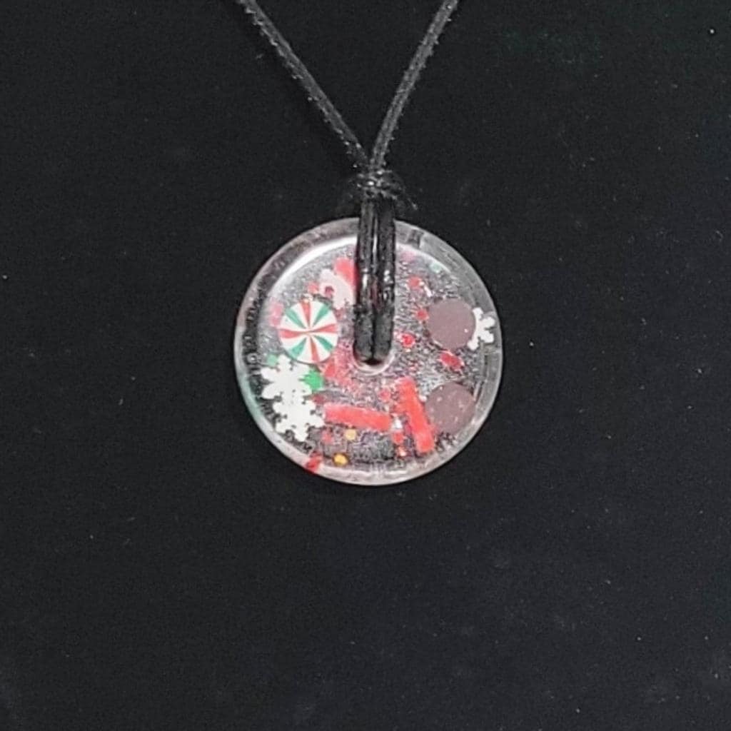 Hand crafted Christmas medallion necklace