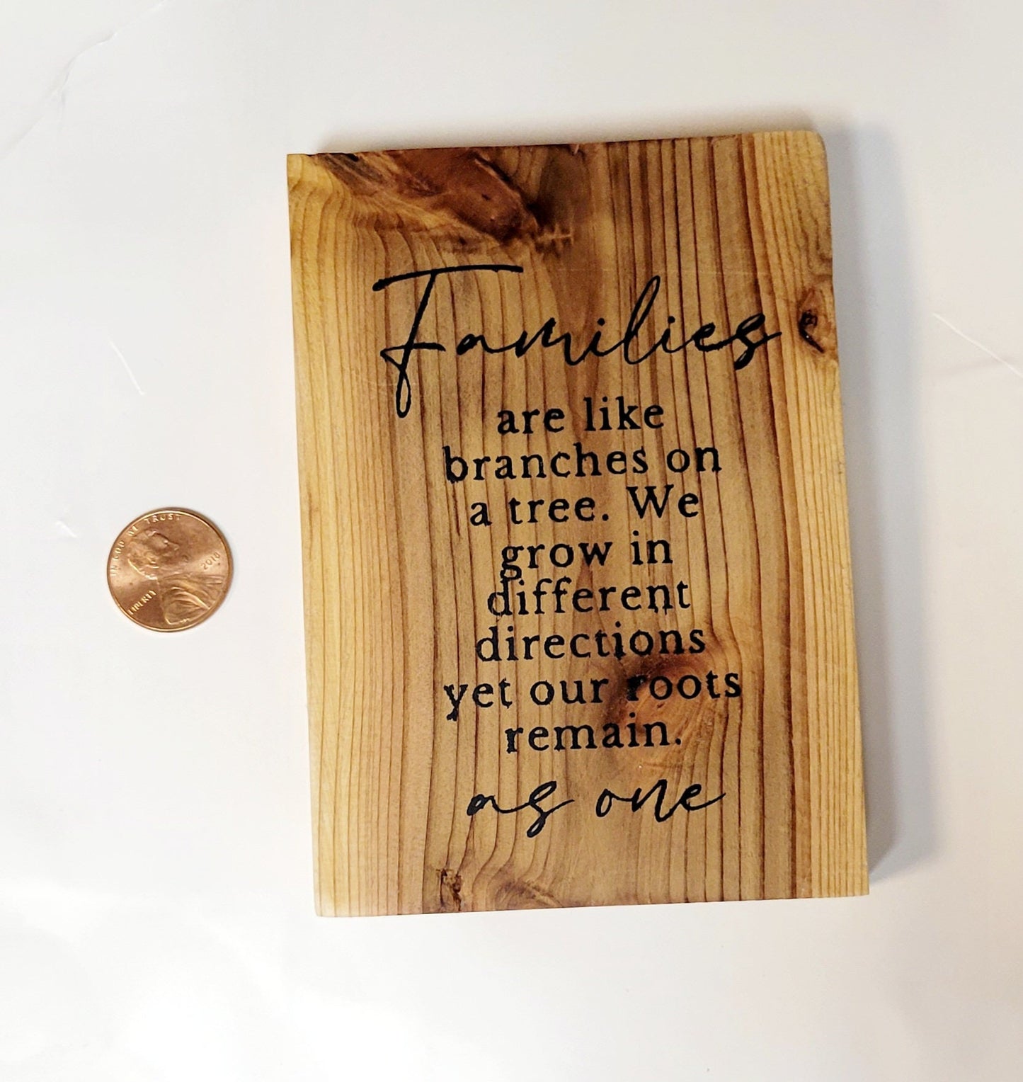 Handpainted Cedar Wood Family Quote Sign: Rustic Farmhouse Decor