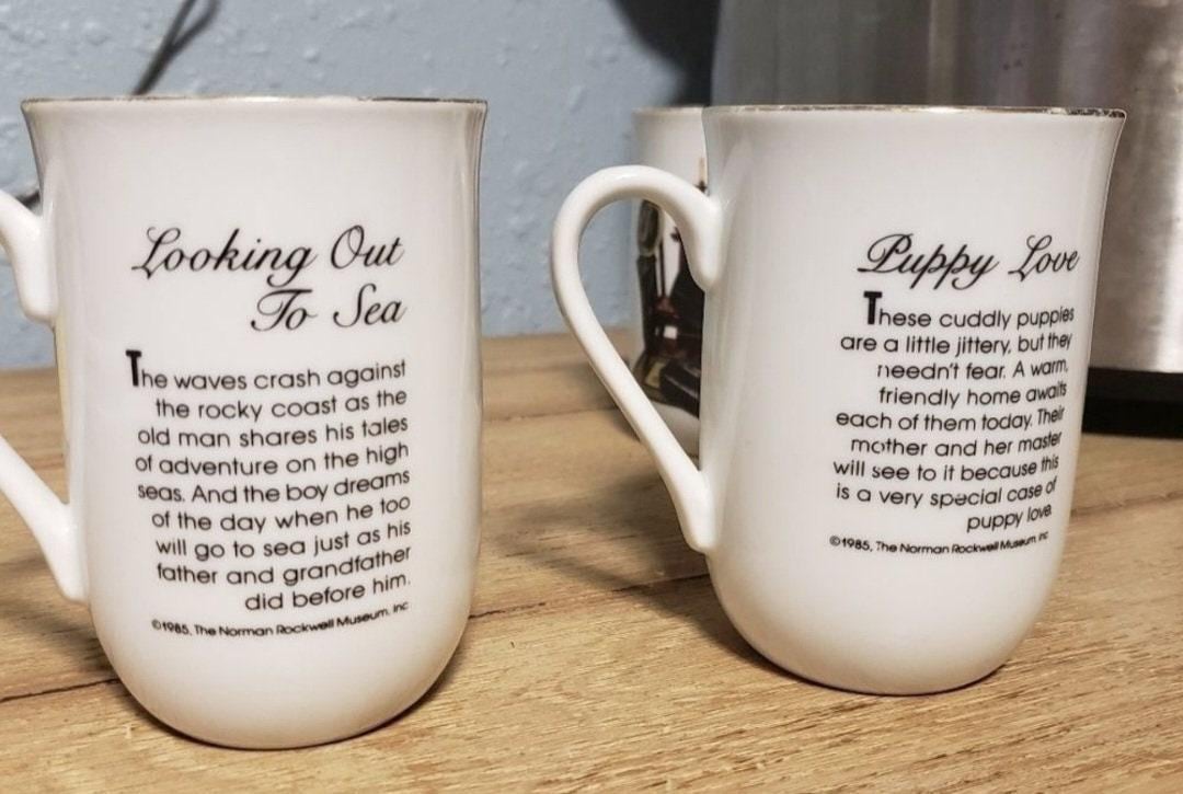 Vintage Rockwell mug 4 piece set