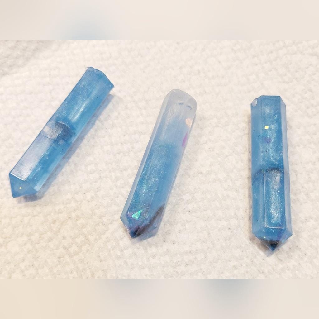 Blue Crystal Resin Pendants