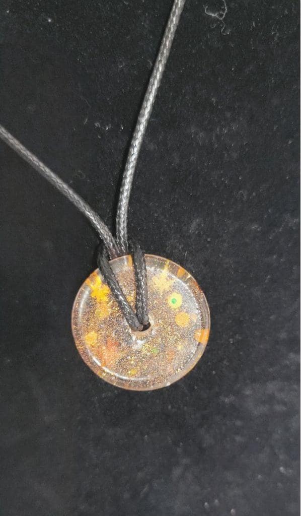 Hand crafted Fall themed resin medallion necklace