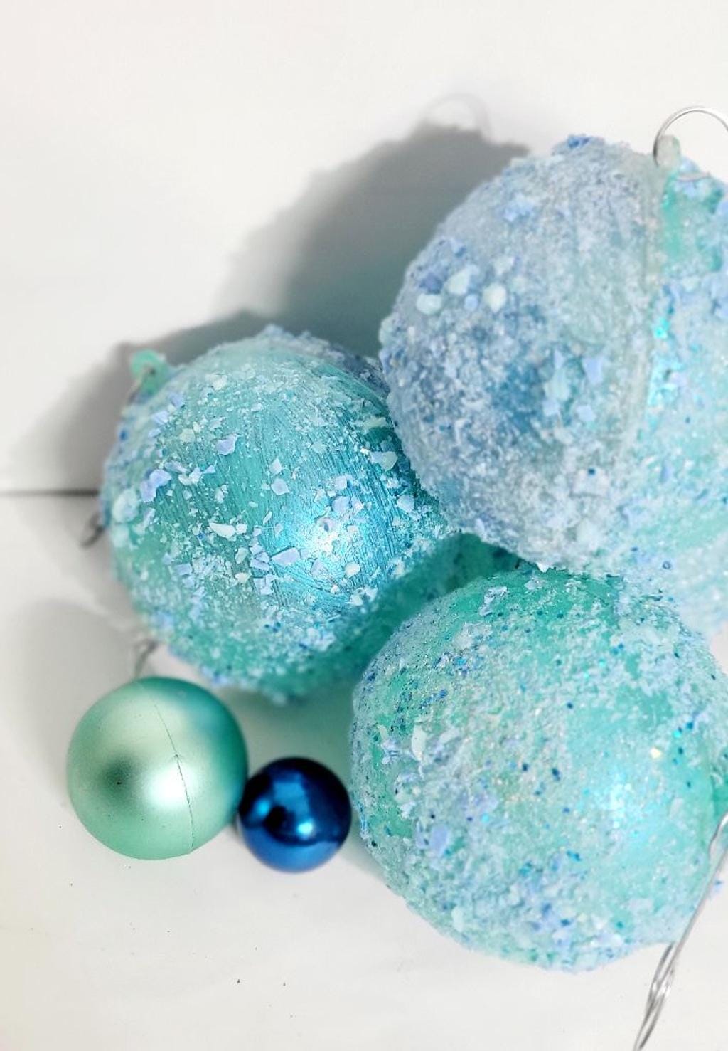 Shattered glass shatterproof ball ornaments with bells