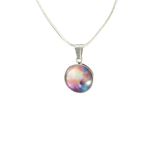 925 Sterling Silver nebula galaxy necklace