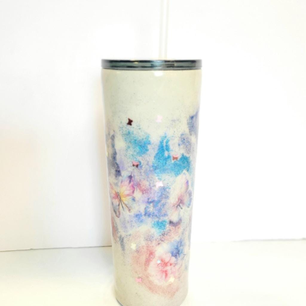 Personalized Custom Made Hand Crafted Ozark Trail 30 Oz Floral Butterfly Tumbler