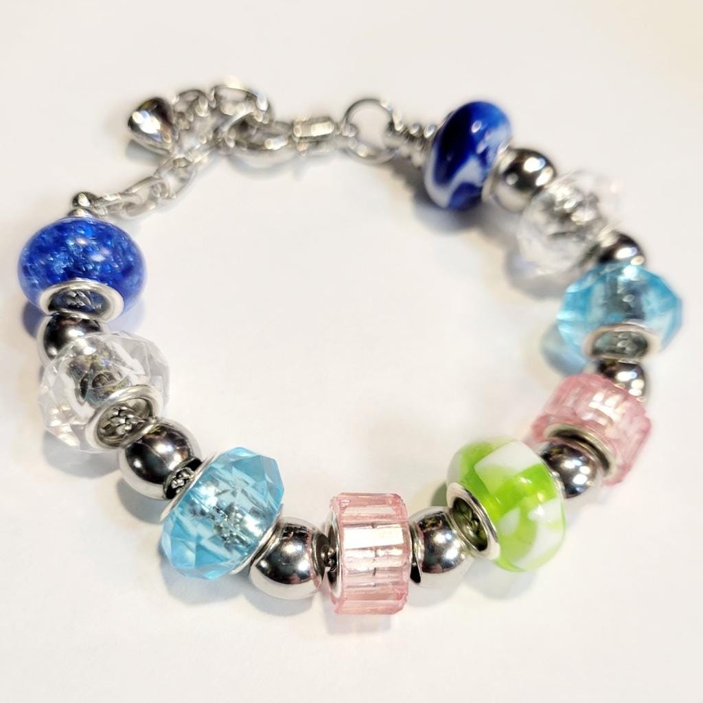 European Style Beaded Bracelet 7"