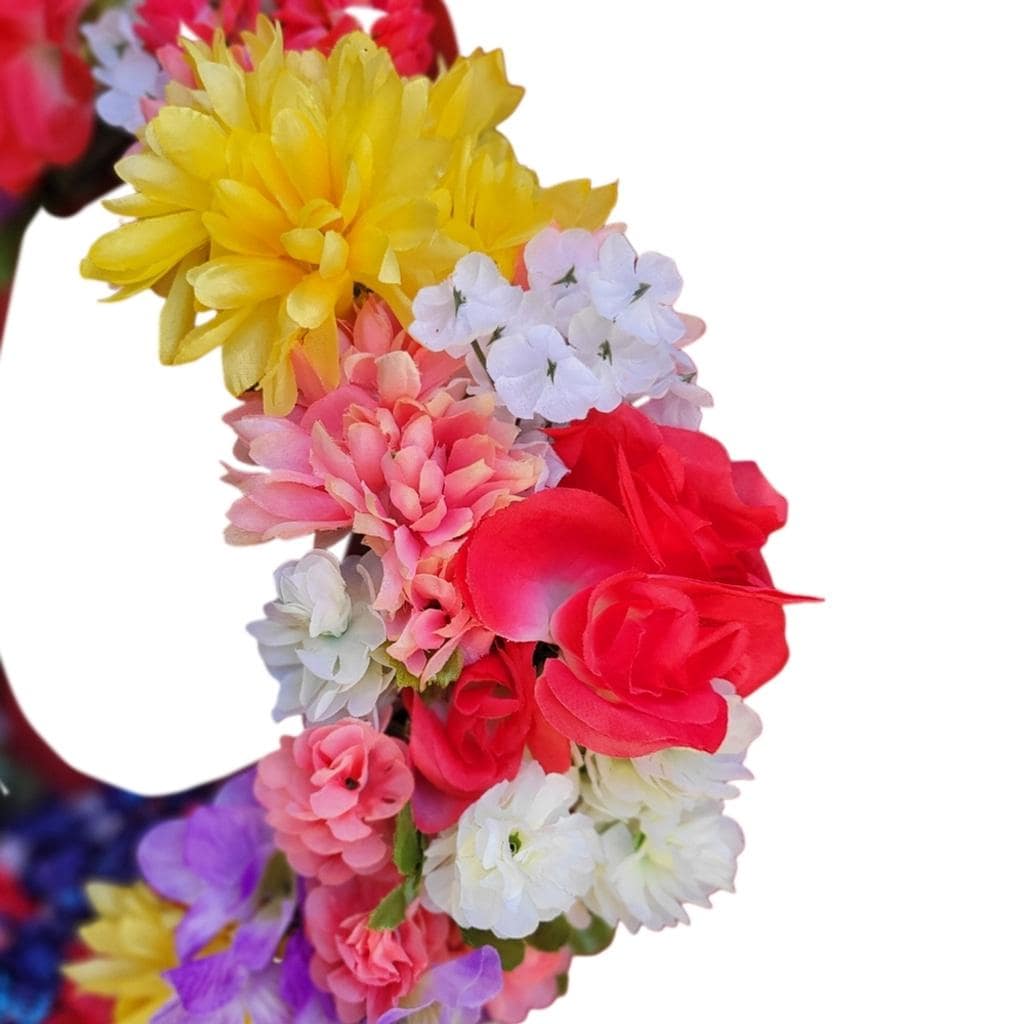 Spring Summer Vibrant Rainbow Floral Wreath