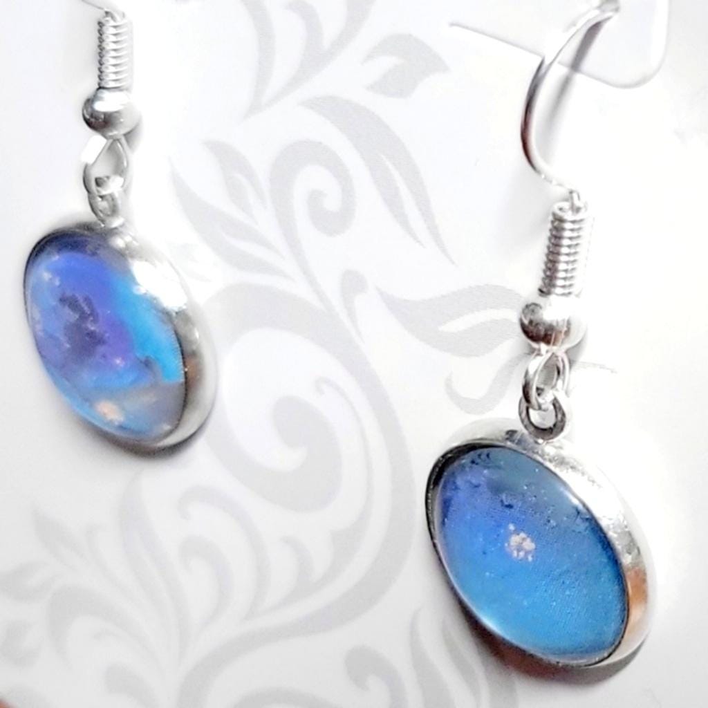 Artisan marbled dangle drop earrings
