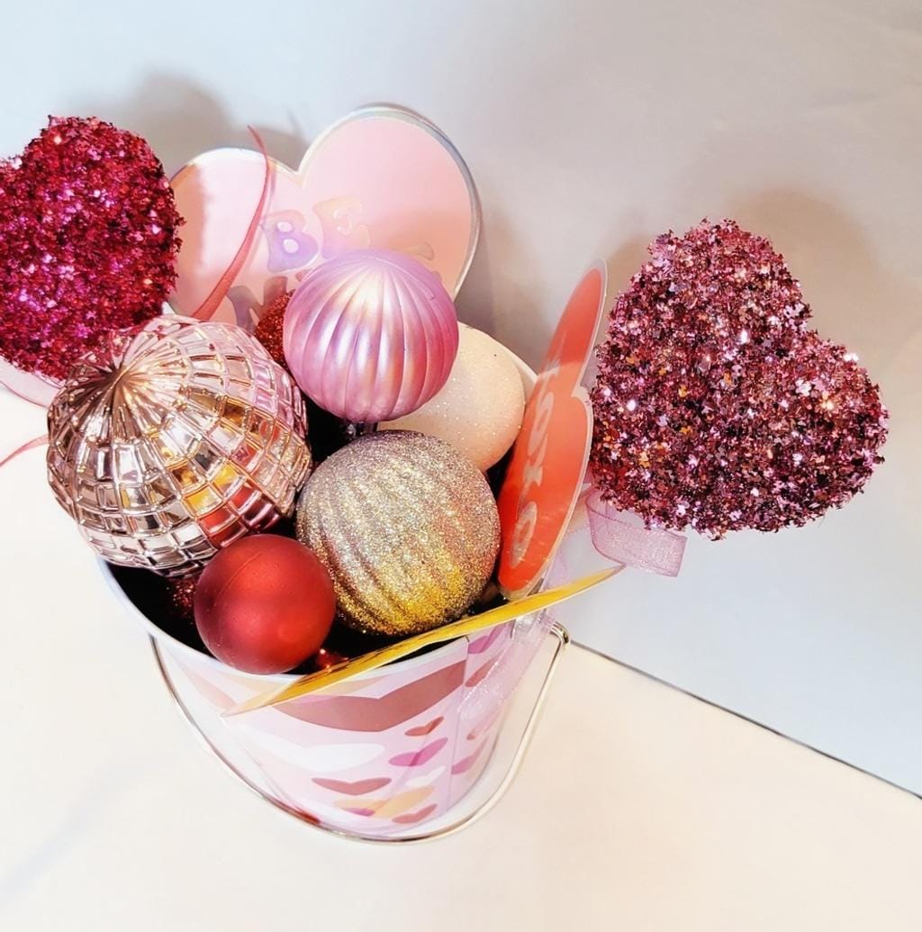 Hand crafted Bucket of Love Valentine's Day table art decor