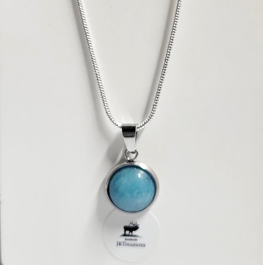 Natural Amazonite Crystal Pendant 925 Sterling Silver Necklace