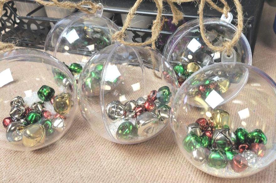 Jingle bells ball ornaments set of 5