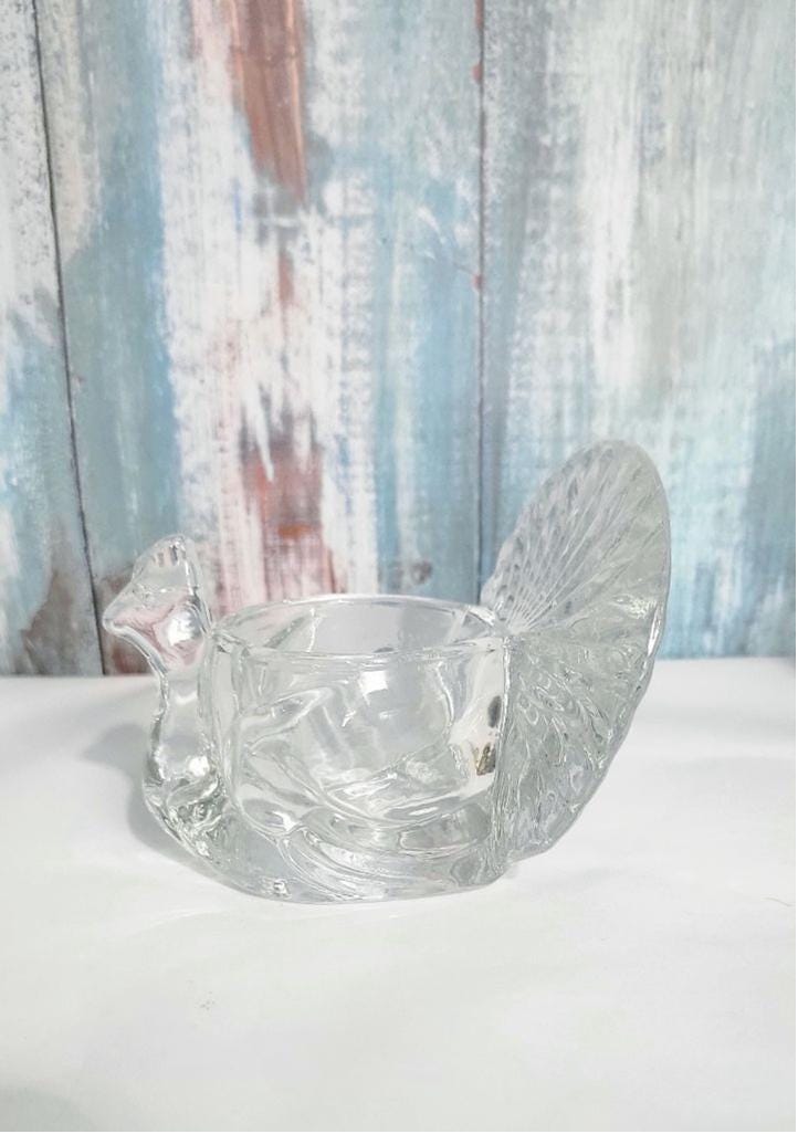 Vintage Avon glass turkey votive candle holders