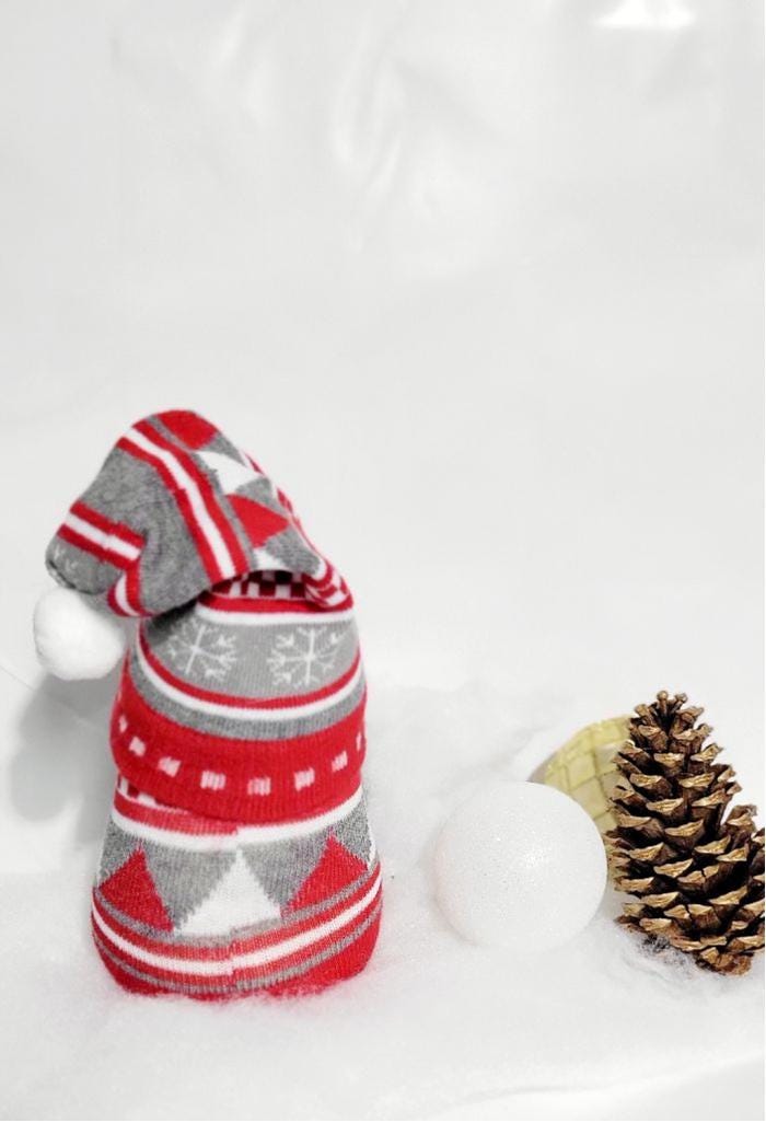 Christmas Gnome Decor, Red Grey,hand crafted