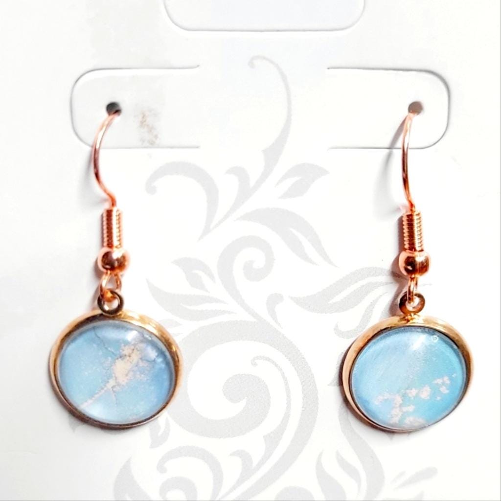 Artisan marbled dangle drop earrings