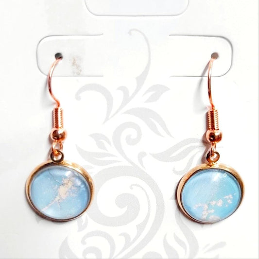 Artisan marbled dangle drop earrings