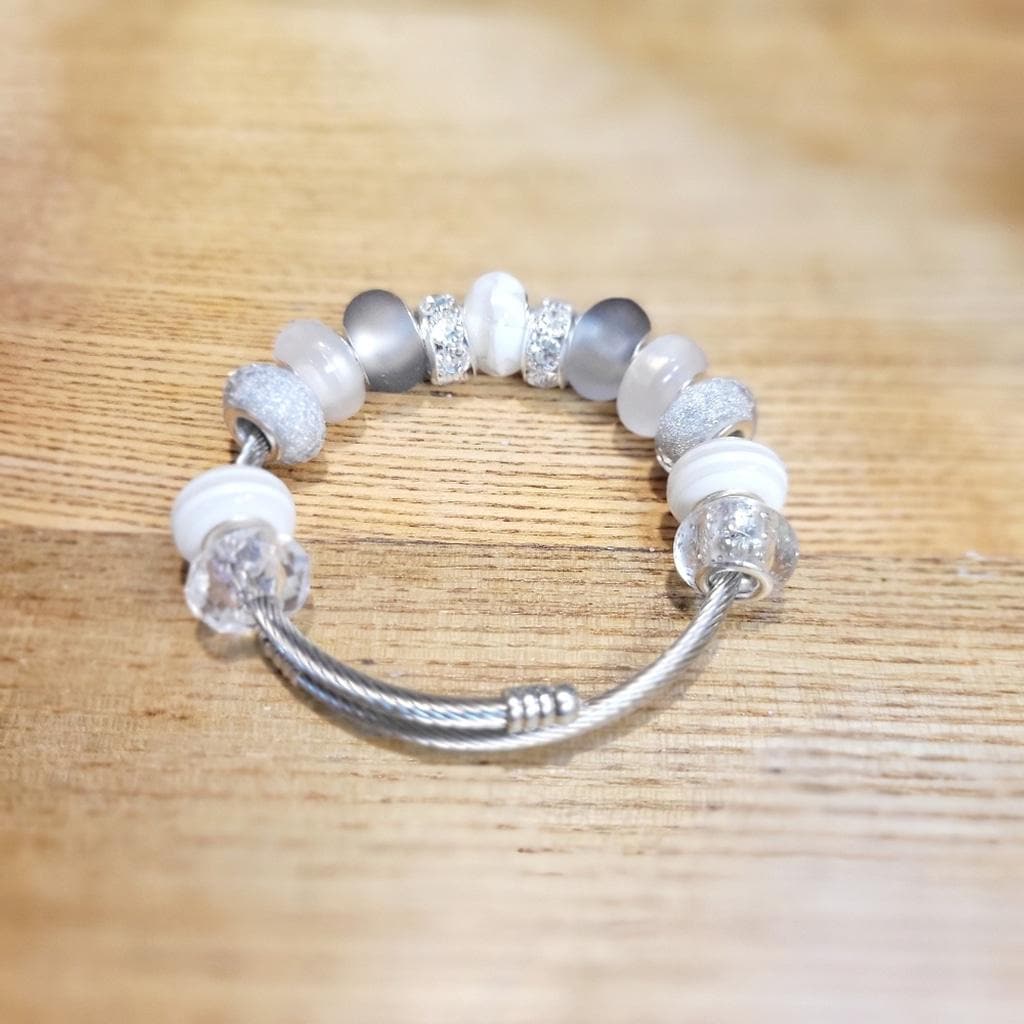 European Style Snake Coil Expandable Beaded Bracelet 7"