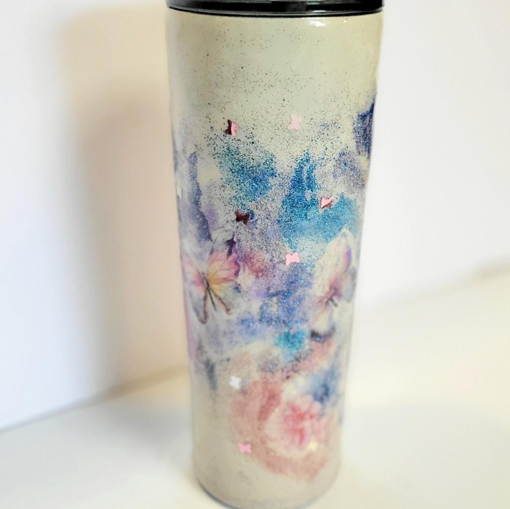 Personalized Custom Made Hand Crafted Ozark Trail 30 Oz Floral Butterfly Tumbler