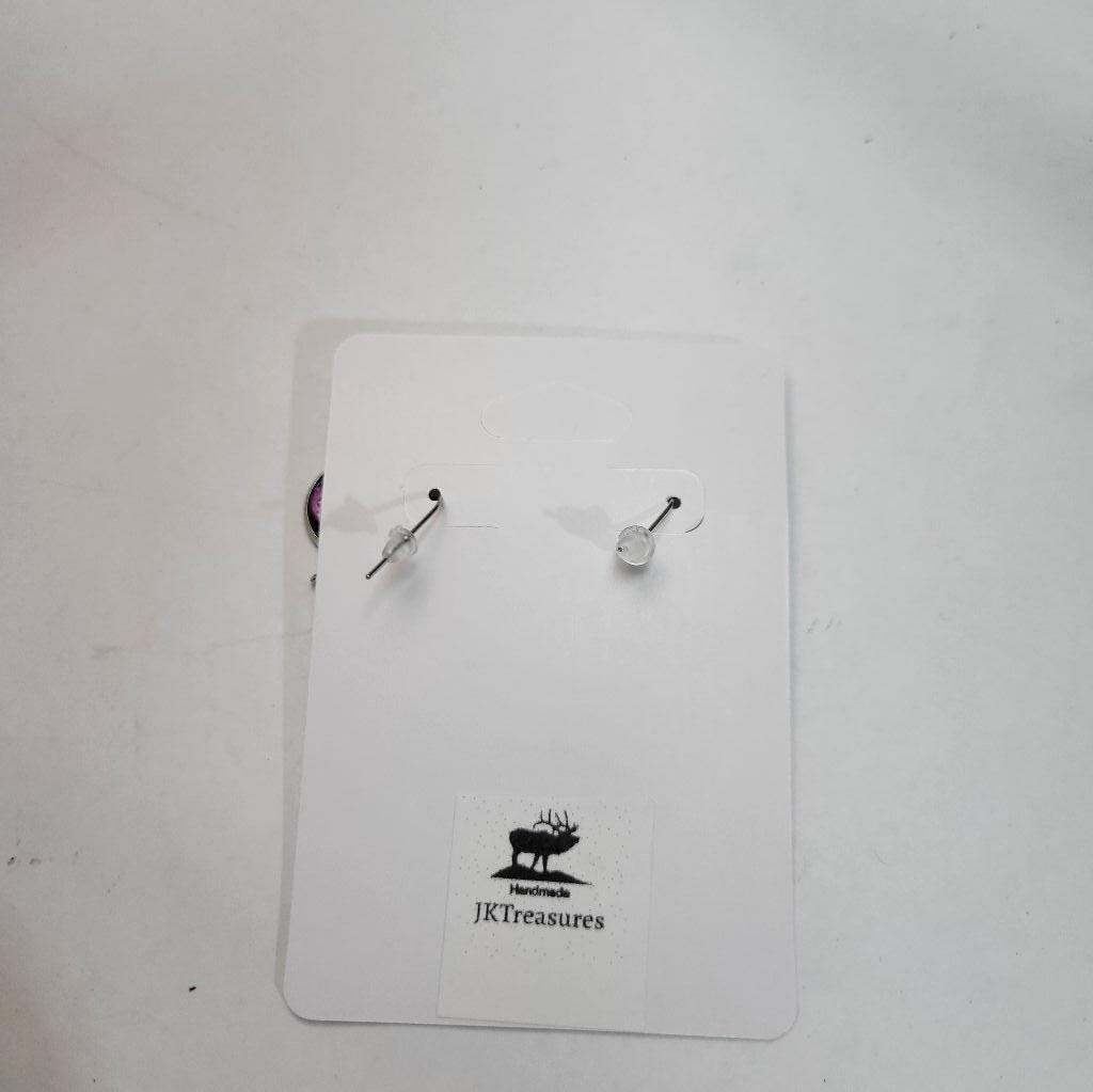 Star abstract cabochon dangle drop earrings