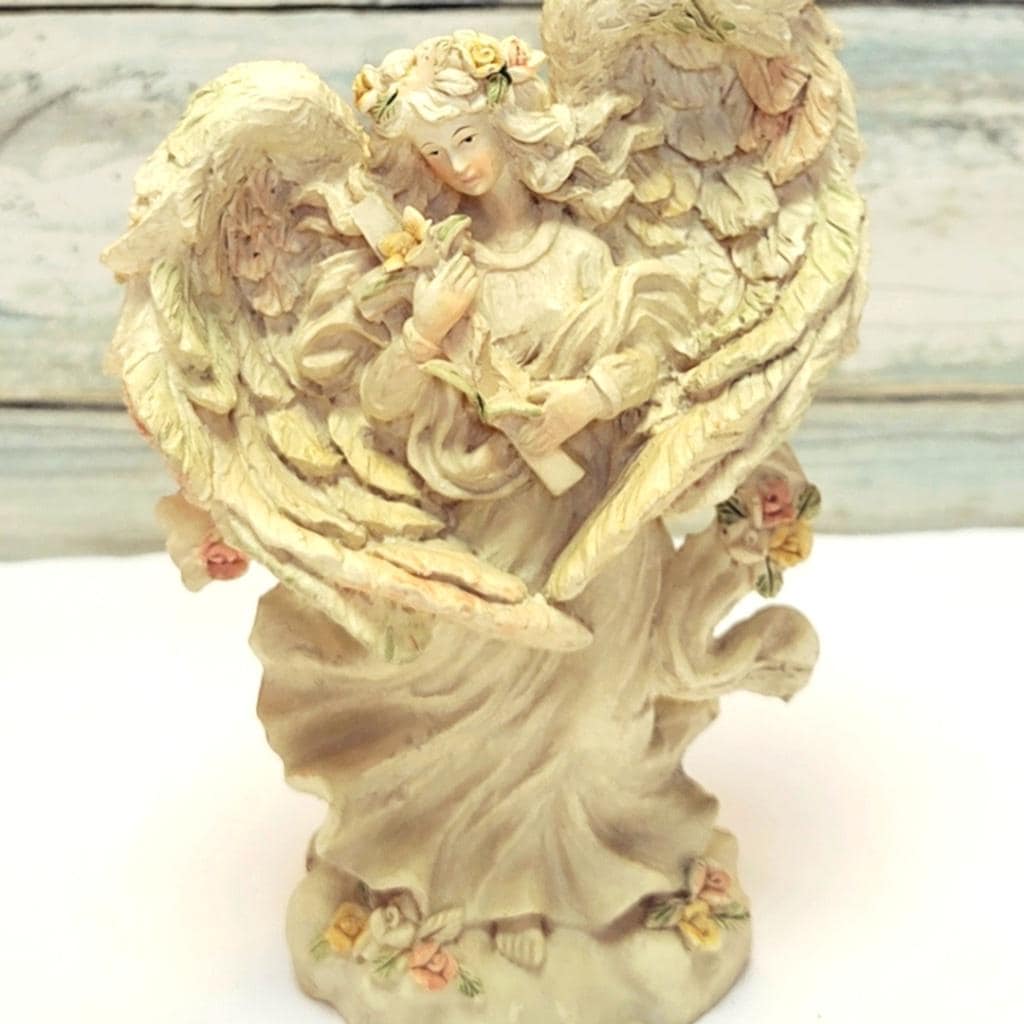 Rare Vintage Designspirations Angel Figurine With Cross