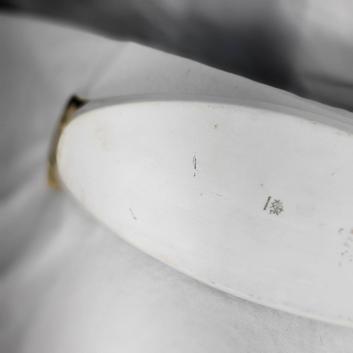 Antique RC Bavaria Germany handpainted porcelain green and gold serving tray