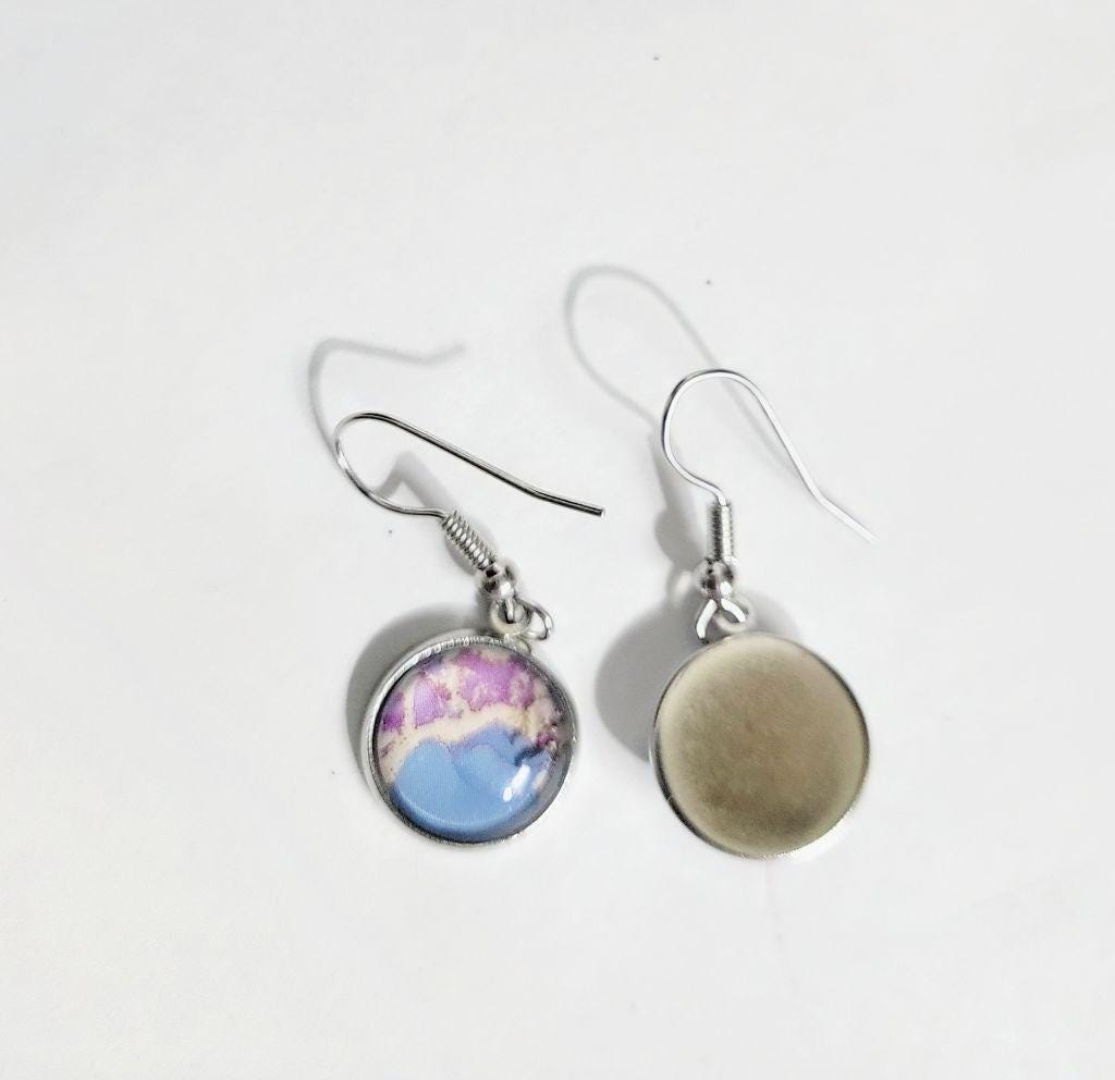 Artisan marbled dangle drop earrings