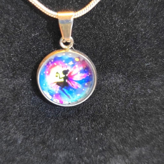 Hand crafted Fairy pendant necklace on 925 Sterling Silver chain