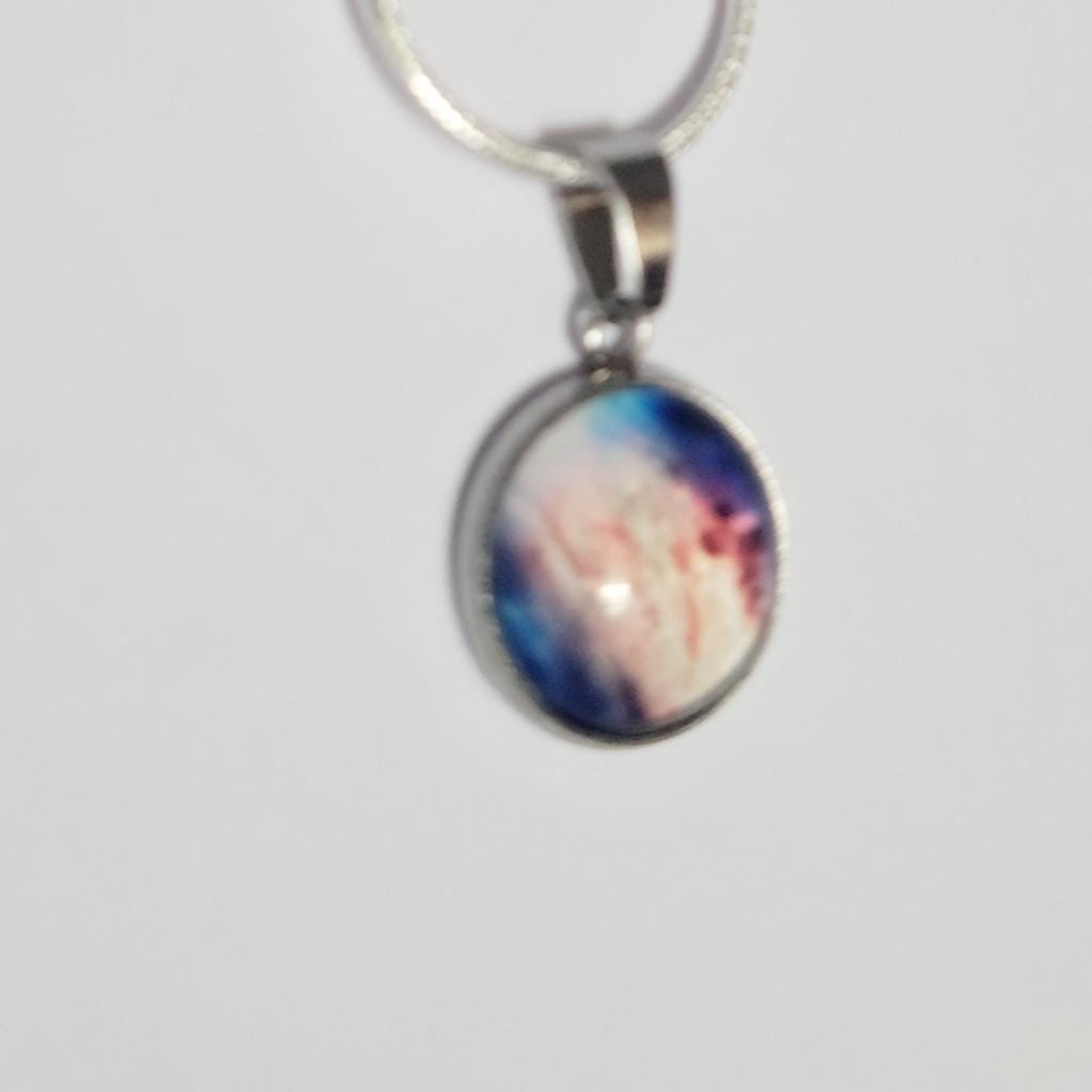 925 Sterling Silver nebula galaxy necklace